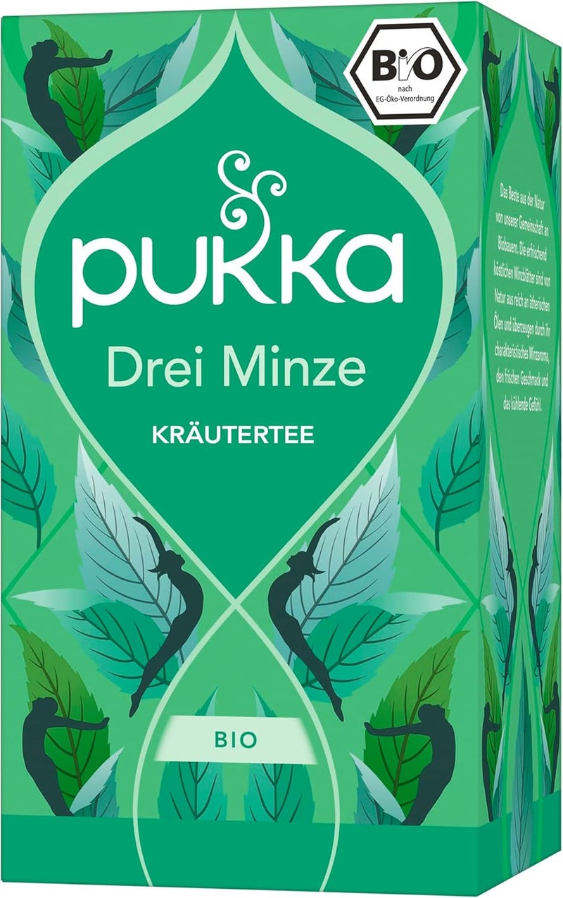 Pukka Herbs Three Mint Organic Herbal Tea - 80 Envelope Teabags